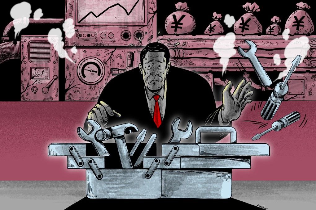 With a myriad of challenges threatening sustainable economic recovery for China, questions remain over how they will be addressed and how deep a retooling will be required. Illustration: Lau Ka-kuen