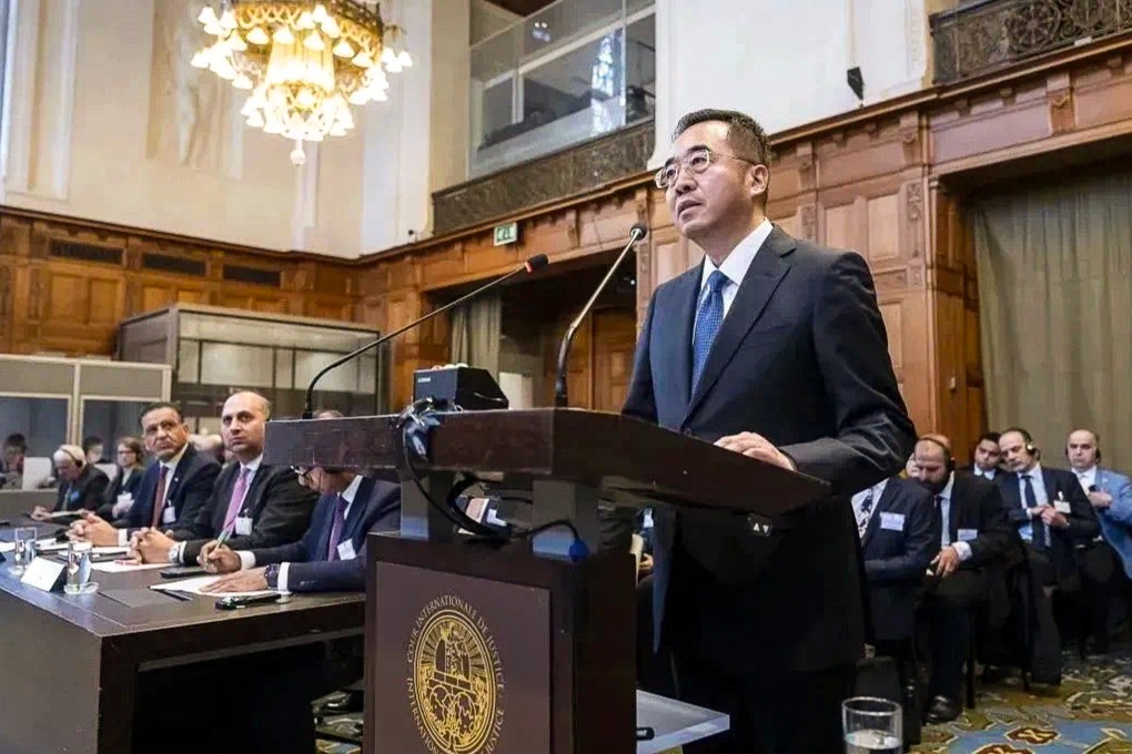 On February 22, Ma Xinmin  makes a statement before the International Court of Justice on behalf of China, relating to the request for an advisory opinion on the issue of occupied Palestinian territory. Photo: FMPRC