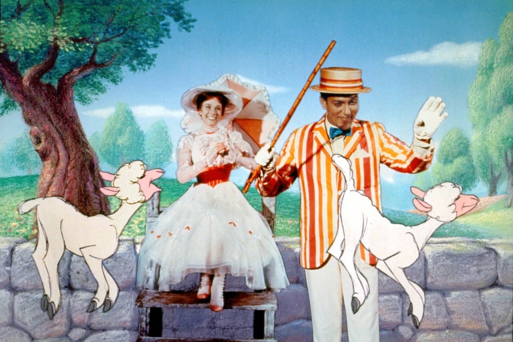Julie Andrews as Mary Poppins and Dick Van Dyke as Bert in a scene from 1964 film Mary Poppins. Photo: AP / Disney Home Entertainment