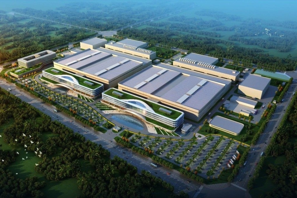 An artist’s illustration of Fujian Jinhua Integrated Circuit Co’s US$6 billion memory chip fabrication complex in the city of Jinjiang, in southeastern Fujian province. Image: Handout