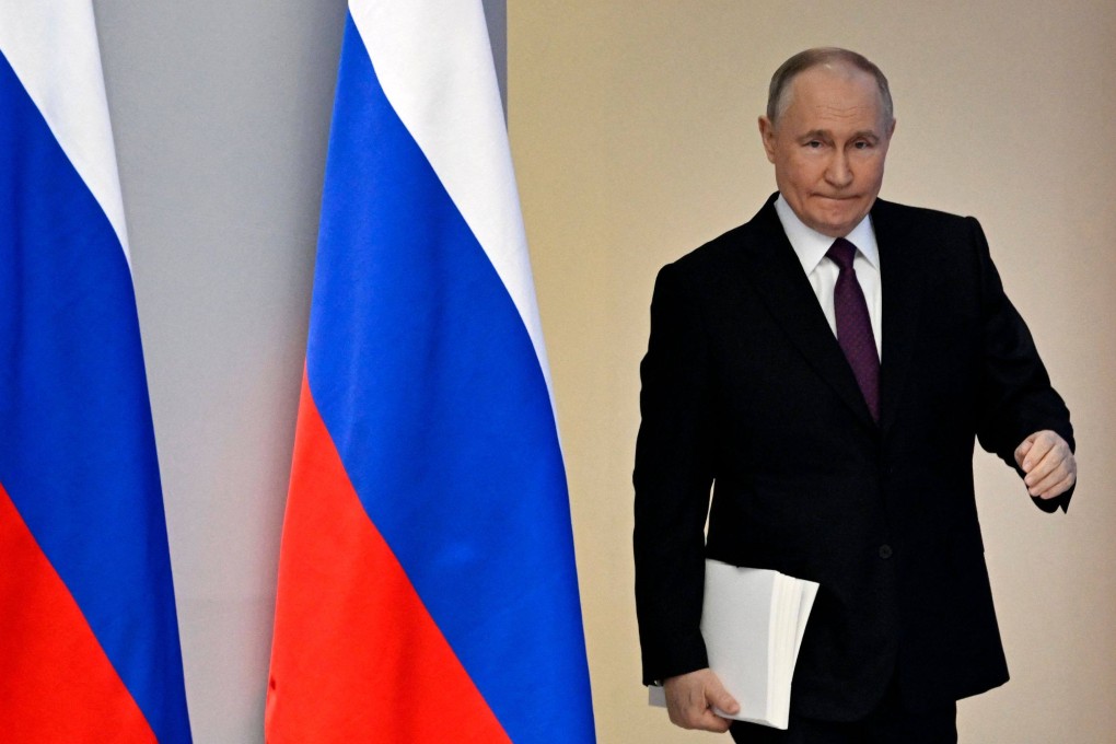 Russian President Vladimir Putin arrives to deliver his annual state of the nation address at the Gostiny Dvor conference centre in central Moscow on Thursday. Photo: AFP