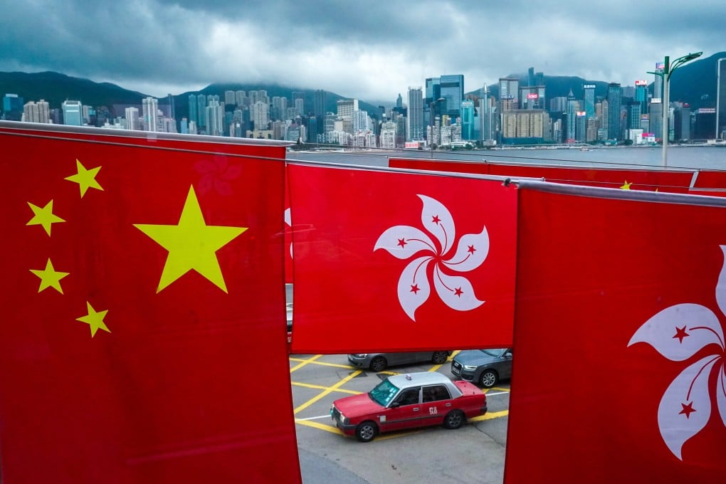 Flags displayed in Tsim Sha Tsui. The public consultation for the proposed legislation ended on Wednesday. Photo: Felix Wong