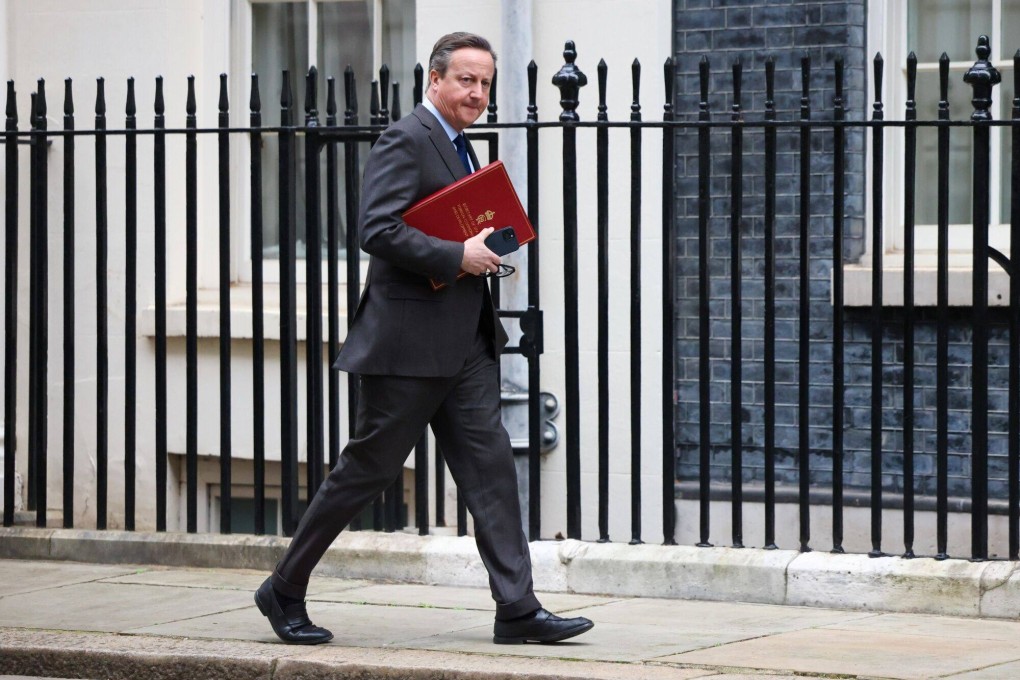 British Foreign Secretary David Cameron arrives for a meeting of cabinet ministers at 10 Downing Street in London on February 6. Photo: Bloomberg