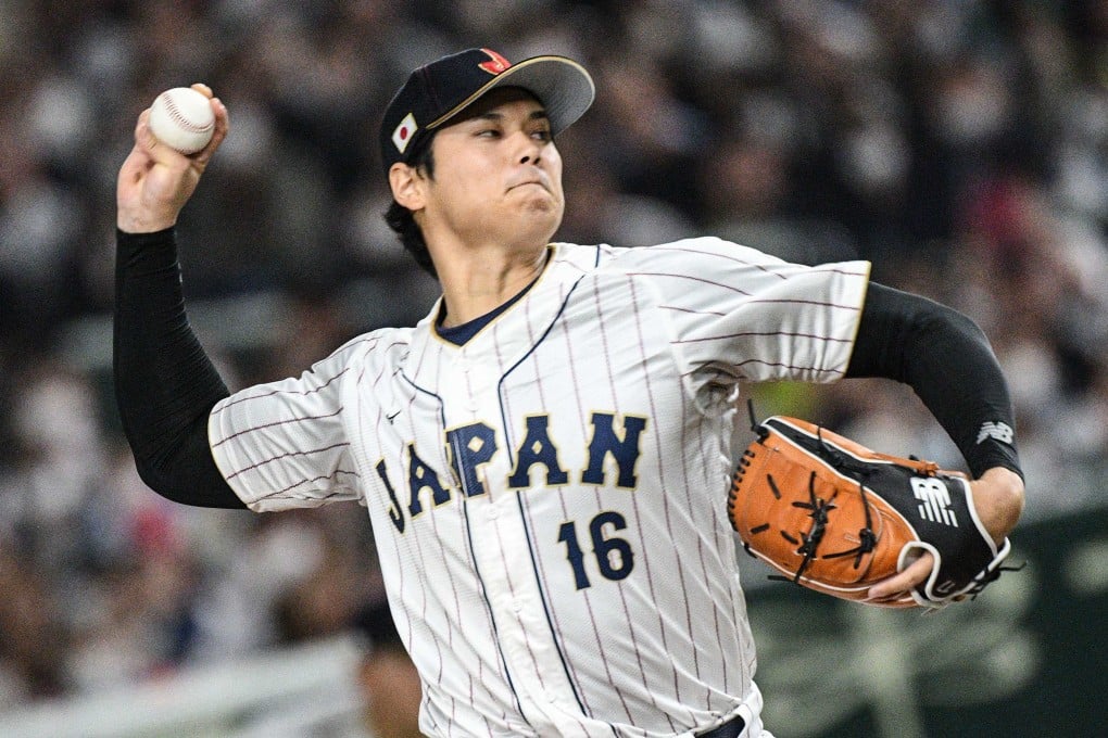Japan’s Shohei Ohtani pitches in the first inning during the World Baseball Classic quarter-final game between Japan and Italy at the Tokyo Dome in March 2023. Photo: AFP