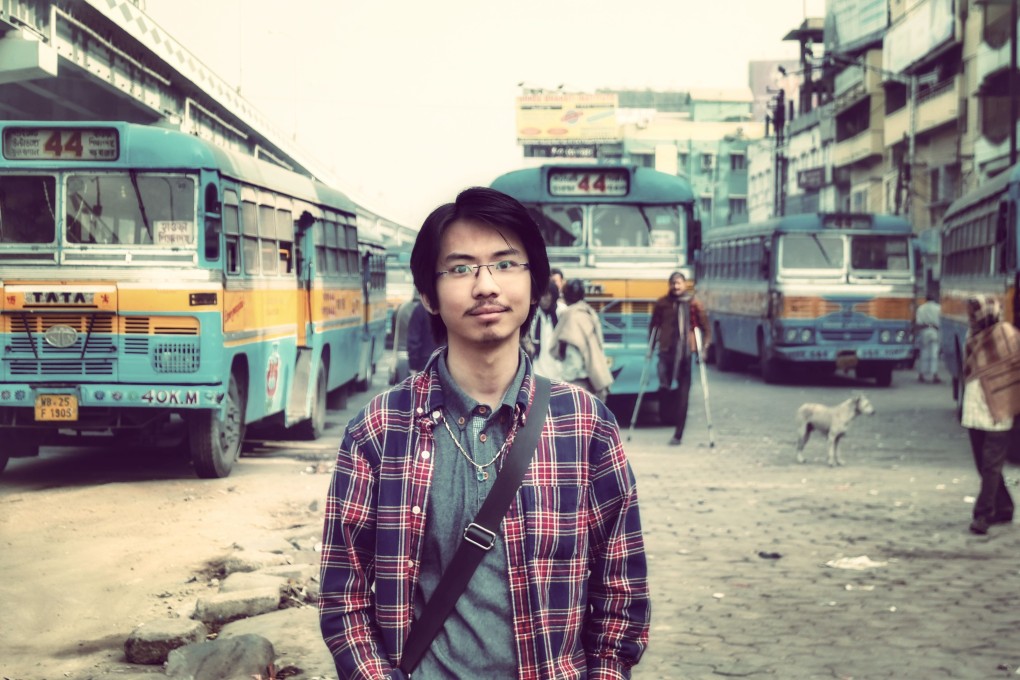 Korean influencer Lee Jun-hak at a street in Kolkata. Photo: Handout
