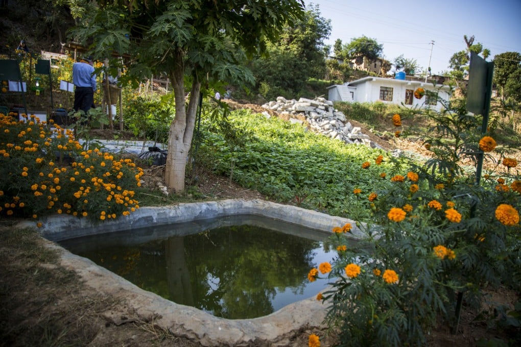 A recharge pond in Namobuddha municipality in Nepal made as part of the resilient mountain solutions initiative. Photo: Jitendra Raj Bajracharya/ICIMOD