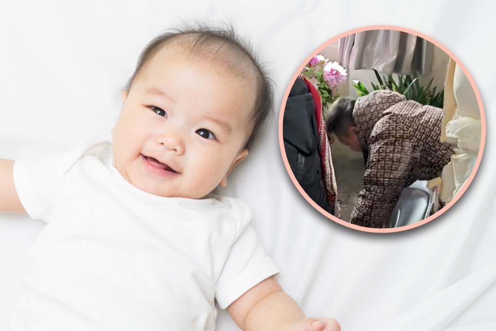 A childless couple in China were so happy to have finally conceived after eight years of trying that they knelt weeping in thanks before the traditional Chinese medicine doctor who helped them. Photo: SCMP composite/Shutterstock/Douyin