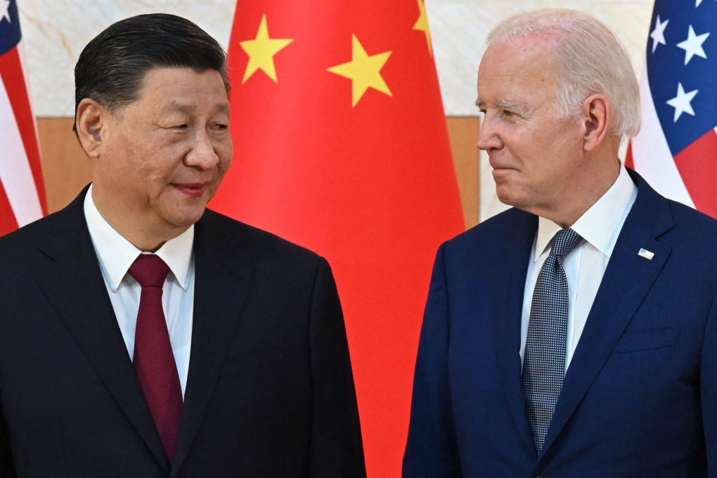 Chinese President Xi Jinping and US President Joe Biden on the sidelines of the G20 summit in Bali on November 14, 2022. Biden’s administration released an agenda for 2024 that vows not to end the US trade war with China. Photo: AFP