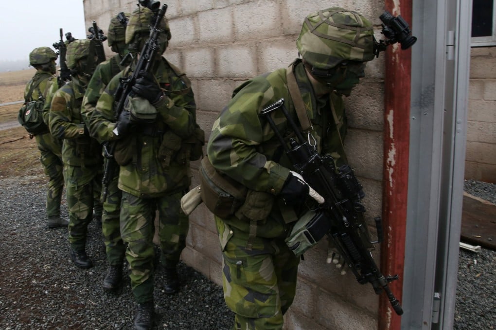 Swedish troops take part in a training at a military site in Kungsangen, near Stockholm, Sweden. Photo: Reuters