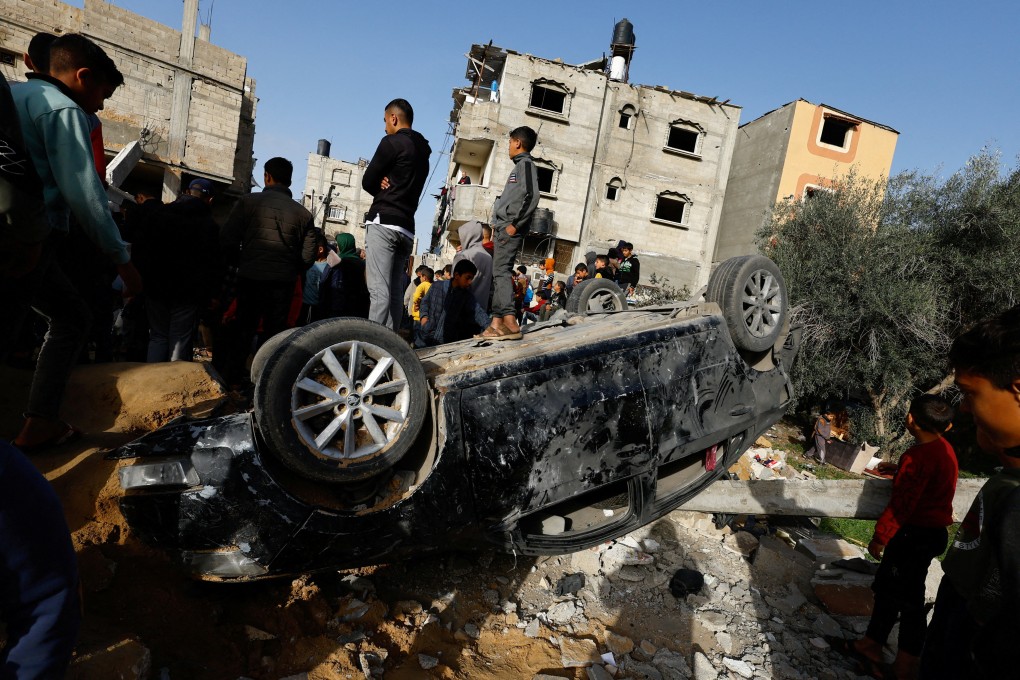 The site of an Israeli air strike in Rafah in the southern Gaza Strip. Photo: Reuters