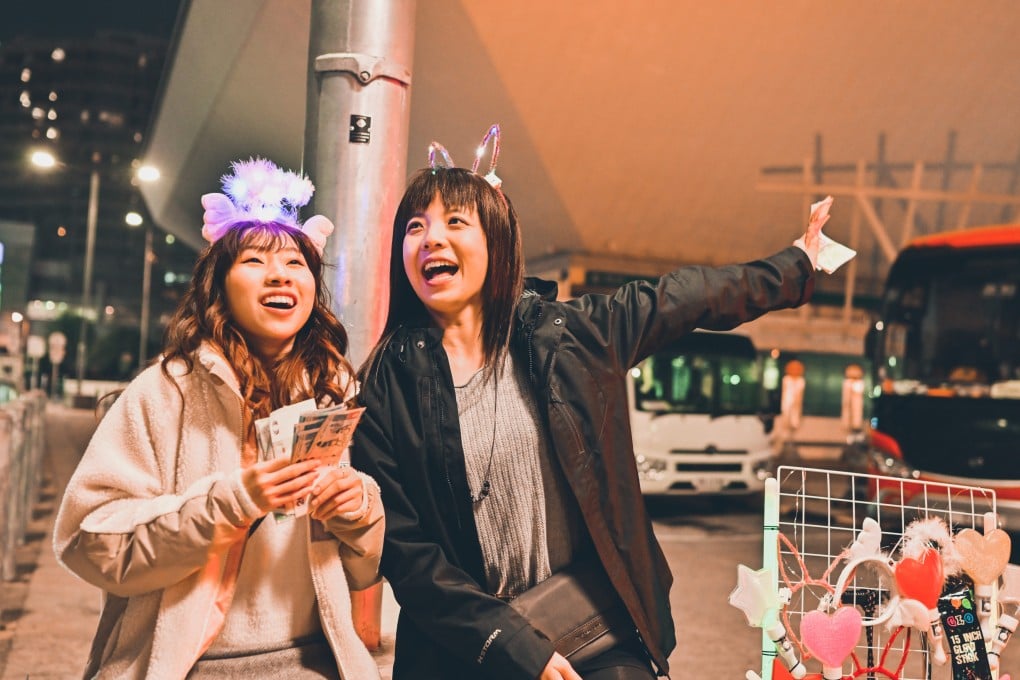Chung Suet-ying (right) as Law Wing-sze and Amy Tang in a still from The Lyricist Wannabe (category IIB, Cantonese), directed by Norris Wong. Eric Kot and Sabrina Ng co-star.