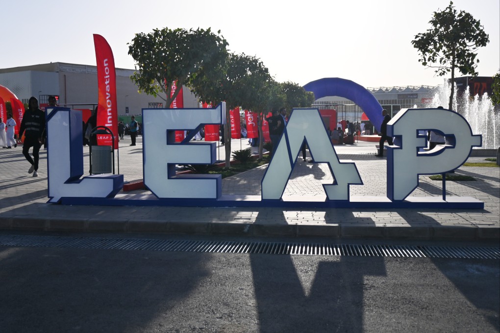 Signage for the Leap technology conference in Riyadh, Saudi Arabia, seen on March 4, 2024. SCMP/ Matt Haldane