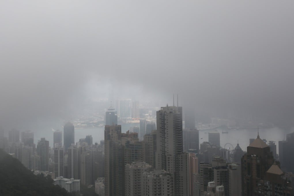 A foggy day on The Peak. Humidity reached 100 per cent on Tuesday. Photo: Xiaomei Chen