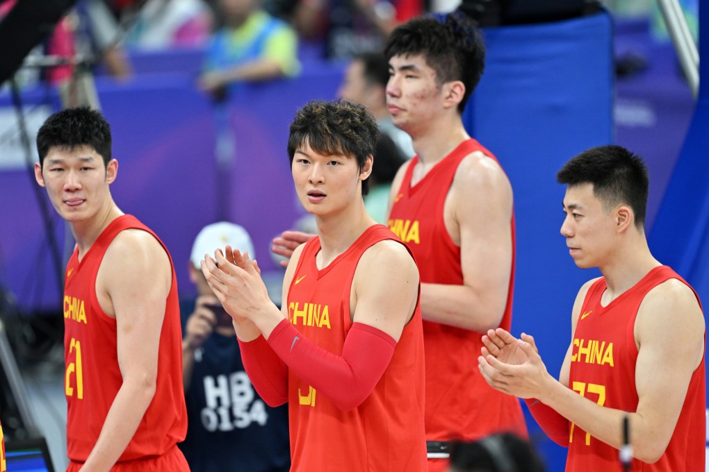 China’ basketball team celebrates during the bronze medal game against Chinese Taipei at the Asian Games in Hangzhou last October. Photo: Xinhua