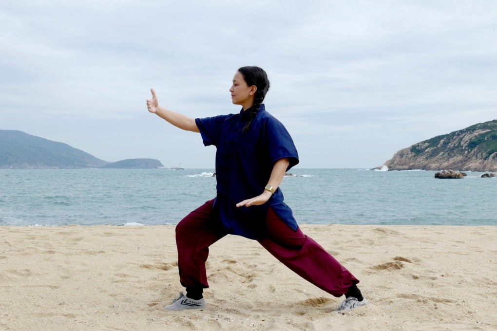 Sara Chung practises tai chi at a beach in Shek O in Hong Kong. A study suggests that this ancient Chinese martial art may help lower blood pressure in people at risk of developing hypertension more effectively than conventional aerobic exercise. Photo: Sara Chung