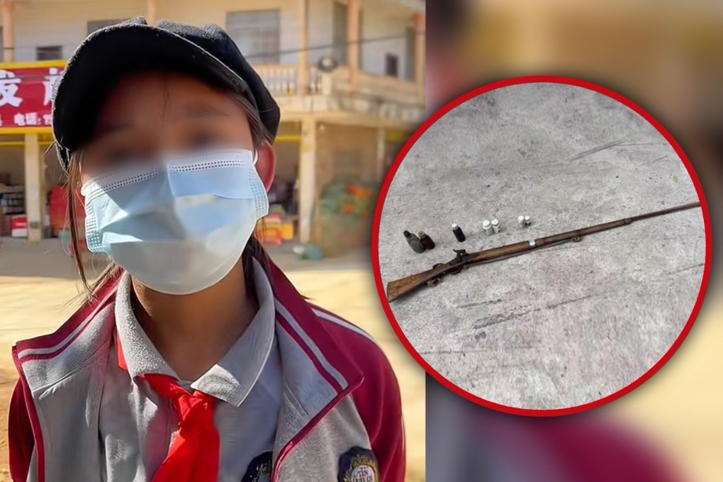 The family of an 11-year-old girl, who was “accidentally” shot down by a neighbour eight years ago and still suffers mentally and physically as a result, has urged the police to reopen their investigation. Photo: SCMP composite/Douyin/Baidu