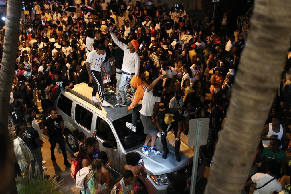 Spring break revellers up to no good in Miami Beach, Florida, in 2021. New measures to prevent similar chaos during the 2024 festivities, a holiday for US college students, are being met with resistance, and not just from party-goers. Photo: AFP
