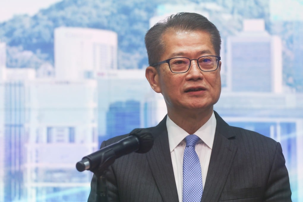Hong Kong’s Financial Secretary, Paul Chan Mo-po, addresses the launch ceremony of the city’s “Financial Mega Event Week” at the Central Government Offices in Tamar on March 7, 2024. Photo: Edmond So