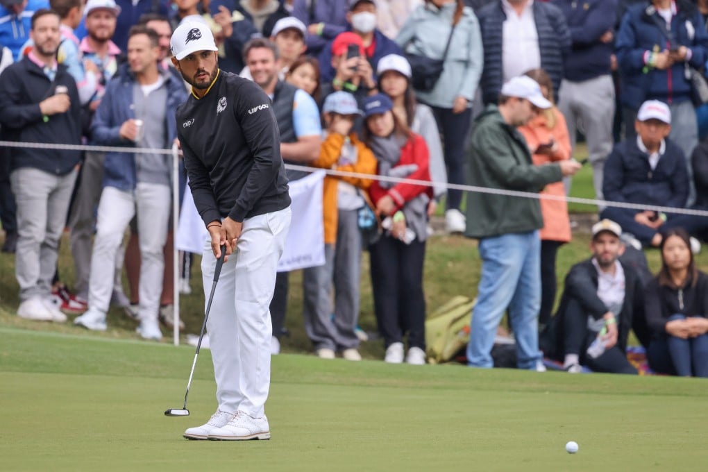 Abraham Ancer putts during the second round of LIV Golf Hong Kong. Photo: Dickson Lee