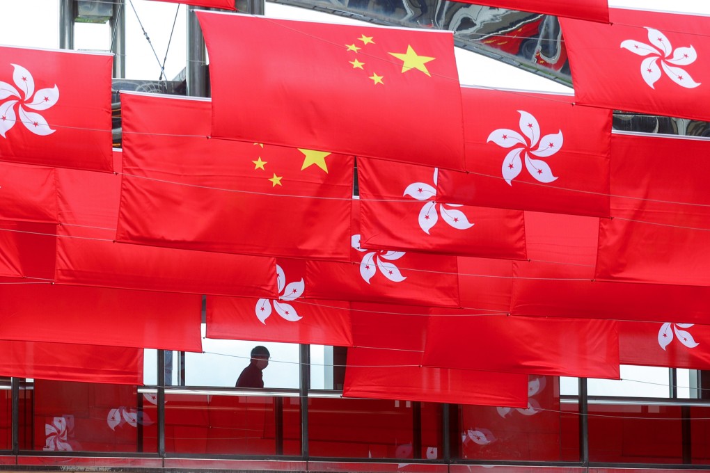 Chinese national flags and Hong Kong regional flags in Tsim Sha Tsui as a part of celebrations marking the anniversary of the city’s return to China. Photo: Yik Yeung-man