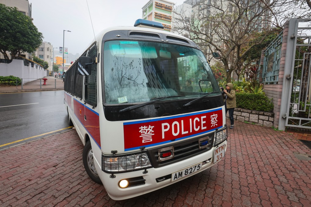A police van carrying the suspected parents of the deceased infants to court. Photo: Edmond So