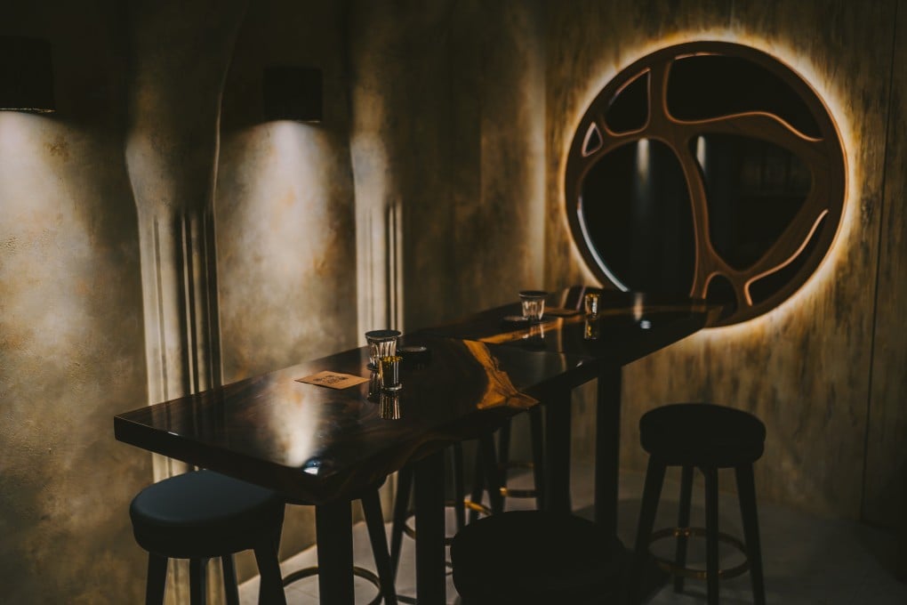 The atmospheric interior of Corsican Stars, a new hidden bar in Causeway Bay, Hong Kong. Once its soft opening phase ends, admission will be by invitation only. Seats are limited to 20, and the drinks have no name. Photo: Corsican Stars