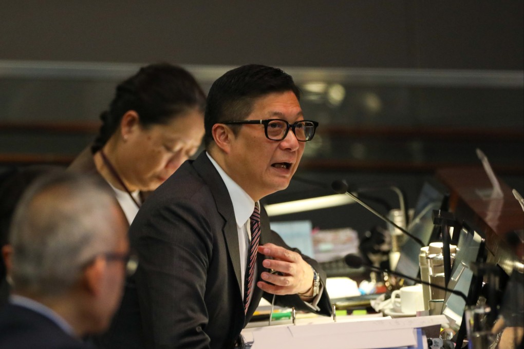 Secretary for Security Chris Tang attends a bills committee meeting. Photo: Sun Yeung