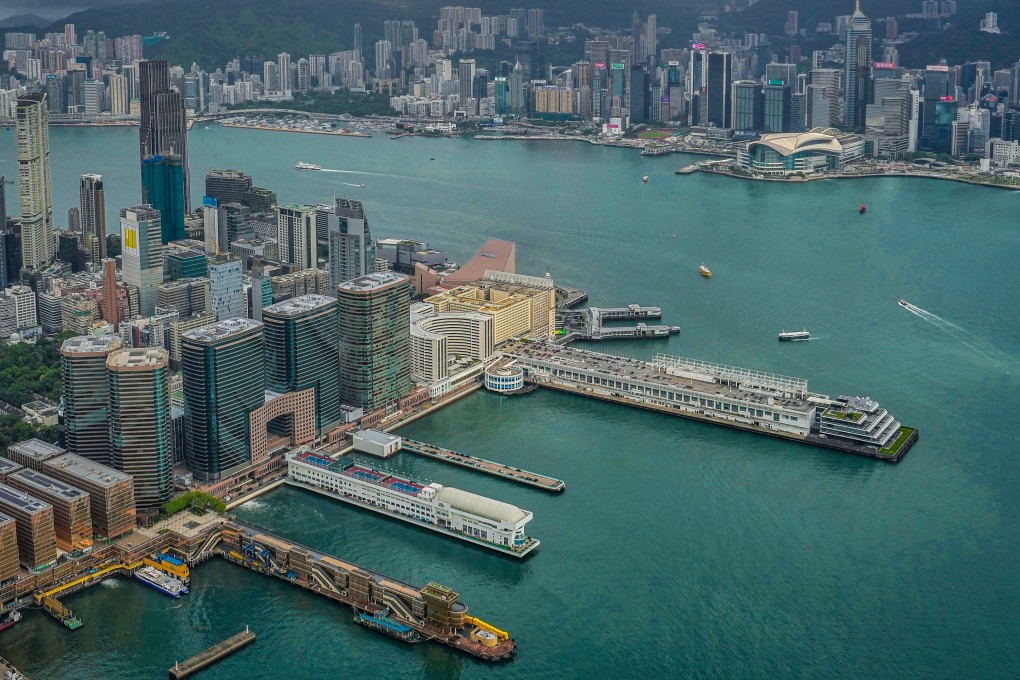 Hong Kong skyline, showing the Tsim Sha Tsui waterfront, from SKY100 Observation Deck, in July 2023. Photo: Elson Li