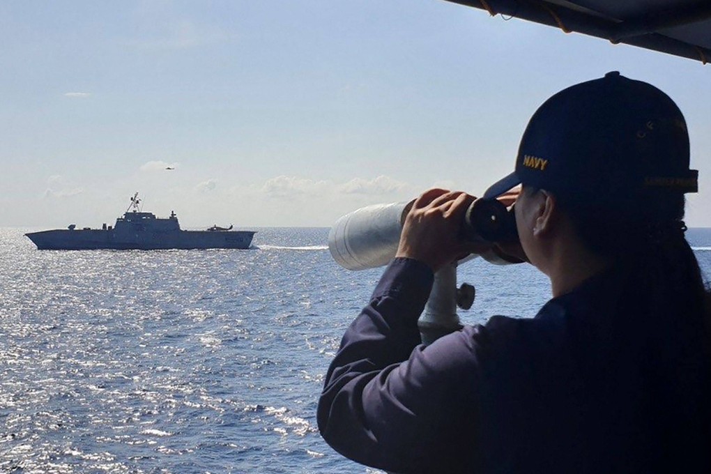 A member of the Philippine Navy conducts a bridge lookout aboard BRP Gregorio Del Pilar. Photo: Handout/Armed Forces of the Philippines’ Western Command/AFP
