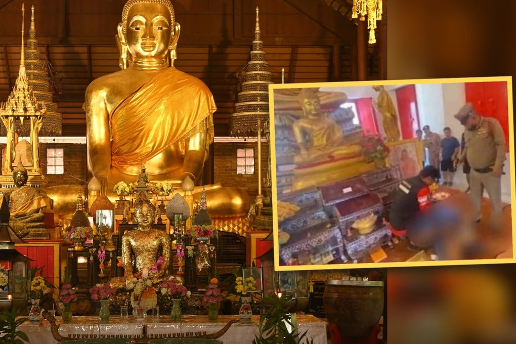Social media observers in China have called “instant karma” after reading the story of a drug-crazed man in Thailand who died when he was impaled on a Buddhist statue during a violent rampage through a temple. Photo: SCMP composite/Shutterstock/Weibo