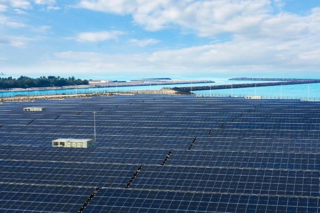 Solar panels at the Taweelah desalination plant in Abu Dhabi. Photo: X/ChinaIraq