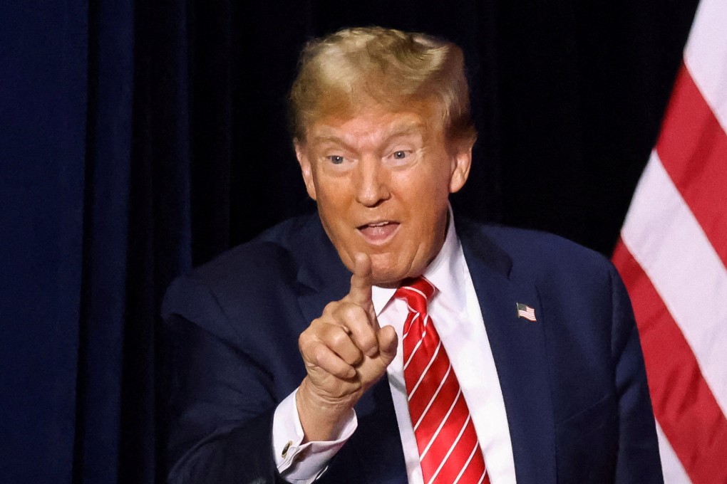 Republican presidential candidate Donald Trump gestures to supporters during a campaign rally in Rome, Georgia, on Saturday. Photo: Reuters