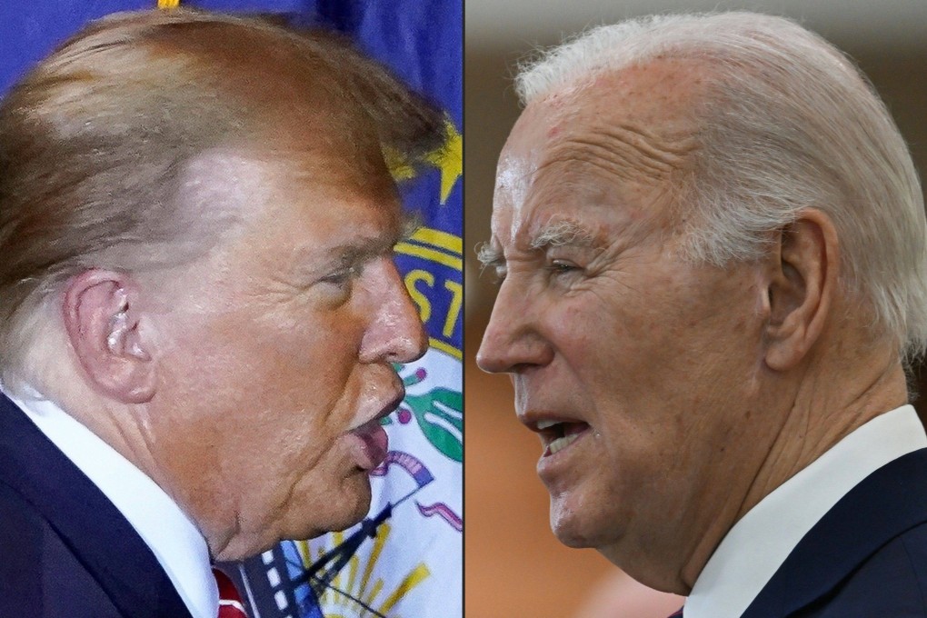 US Republican presidential hopeful Donald Trump (left) is seen in Concord, New Hampshire, in January, and US President Joe Biden speaks in Culver City, California, in February.
Photos: AFP