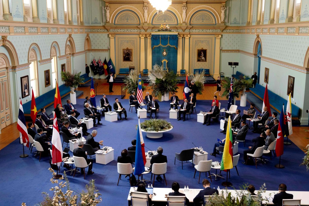 Leaders of Southeast Asian nations and their advisers attend the Leaders’ Retreat at Government House during the Asean-Australia Special Summit in Melbourne on March 6. The world’s middle powers are taking advantage of their growing global clout and forming their own alliances, demanding greater influence and pushing superpowers to moderate their behaviour. Photo: AFP