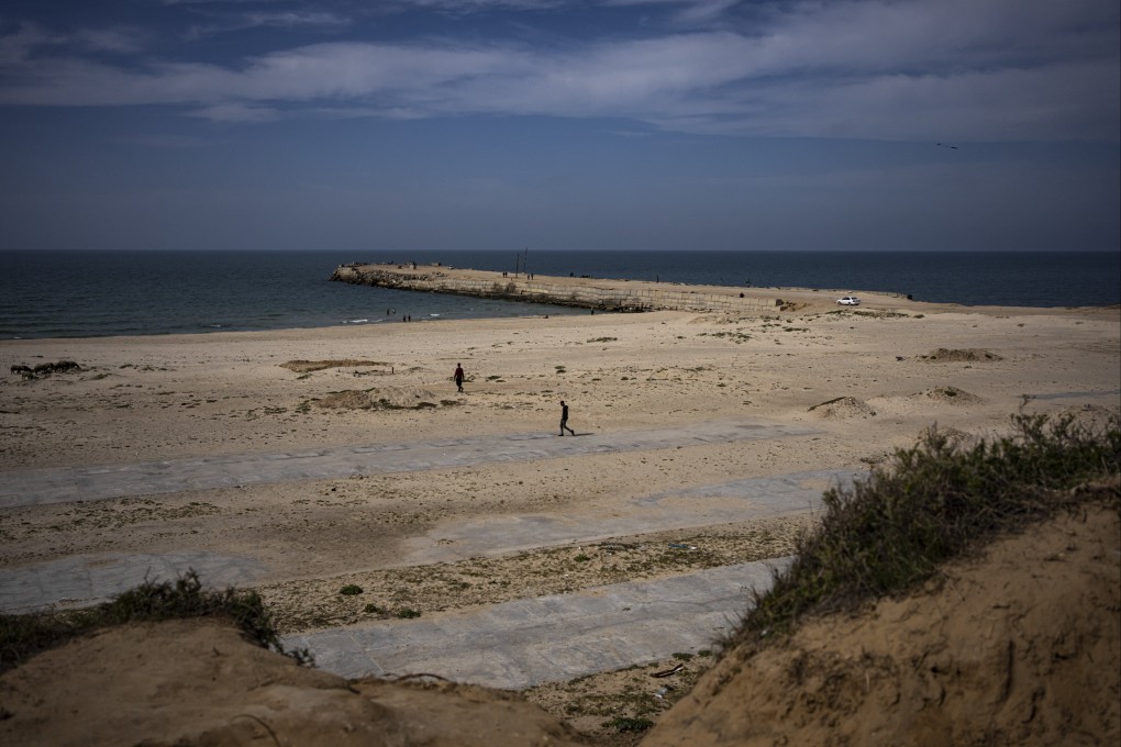 A pier that could be used to bring humanitarian aid to the Gaza Strip in Khan Younis. Photo: AFP
