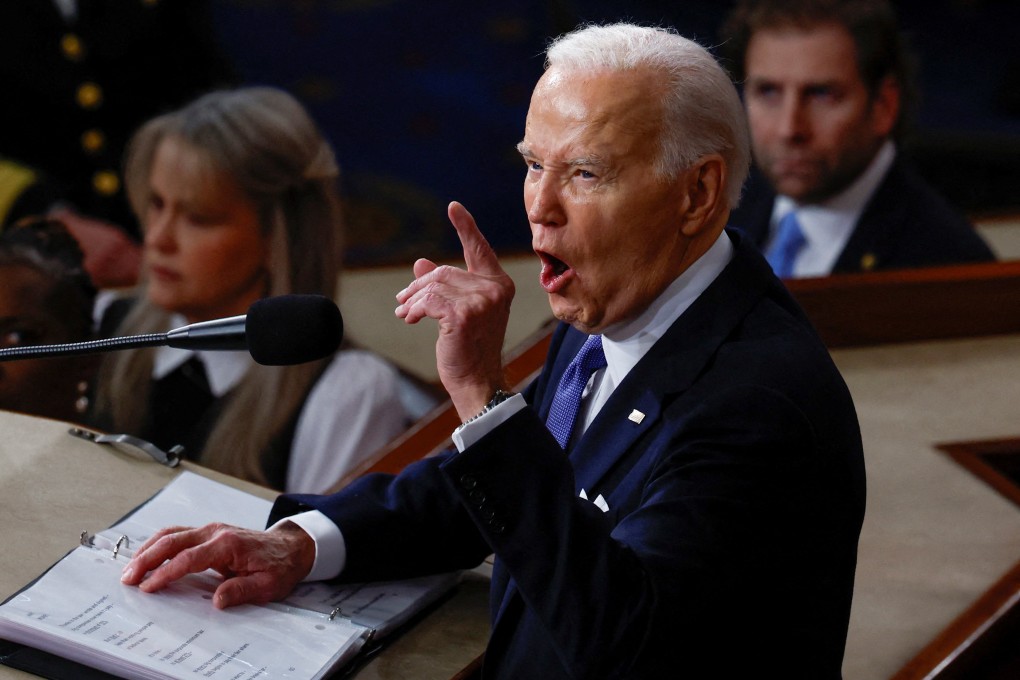 US President Joe Biden delivers the State of the Union address to a joint session of Congress in Washington, DC on March 7. Photo: Reuters