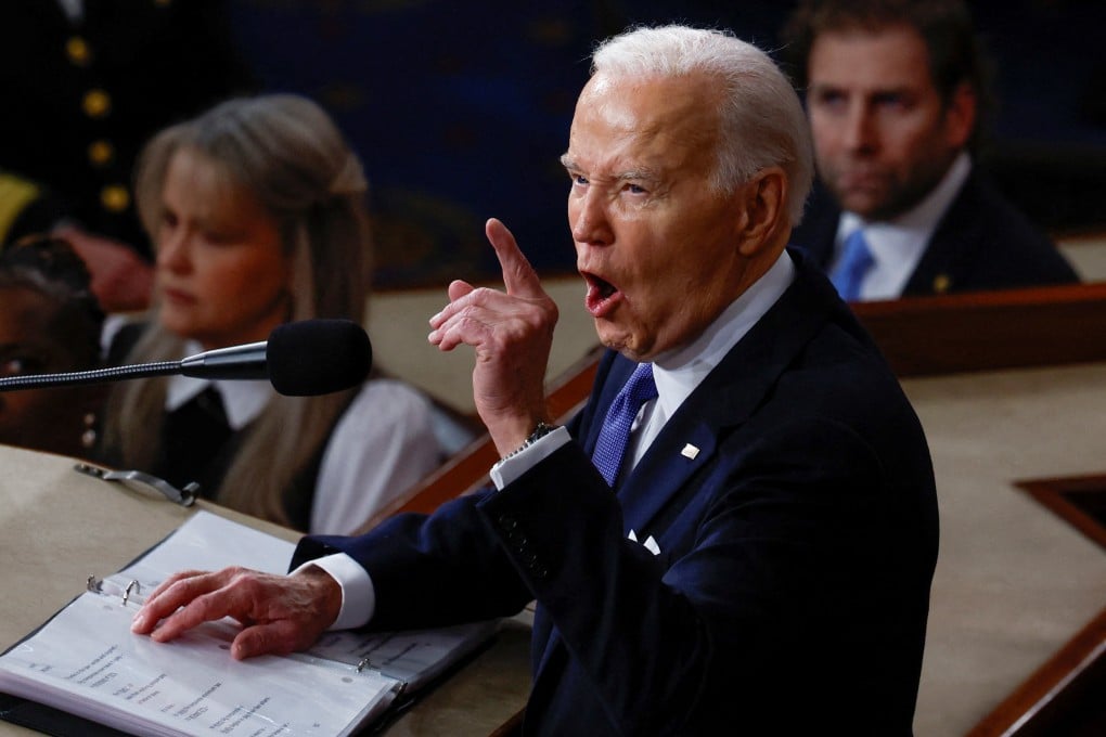 US President Joe Biden delivers the State of the Union address to a joint session of Congress in Washington, DC on March 7. Photo: Reuters
