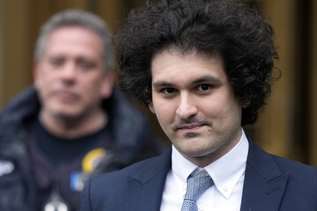 Sam Bankman-Fried leaves federal court in New York in February. Photo: AP