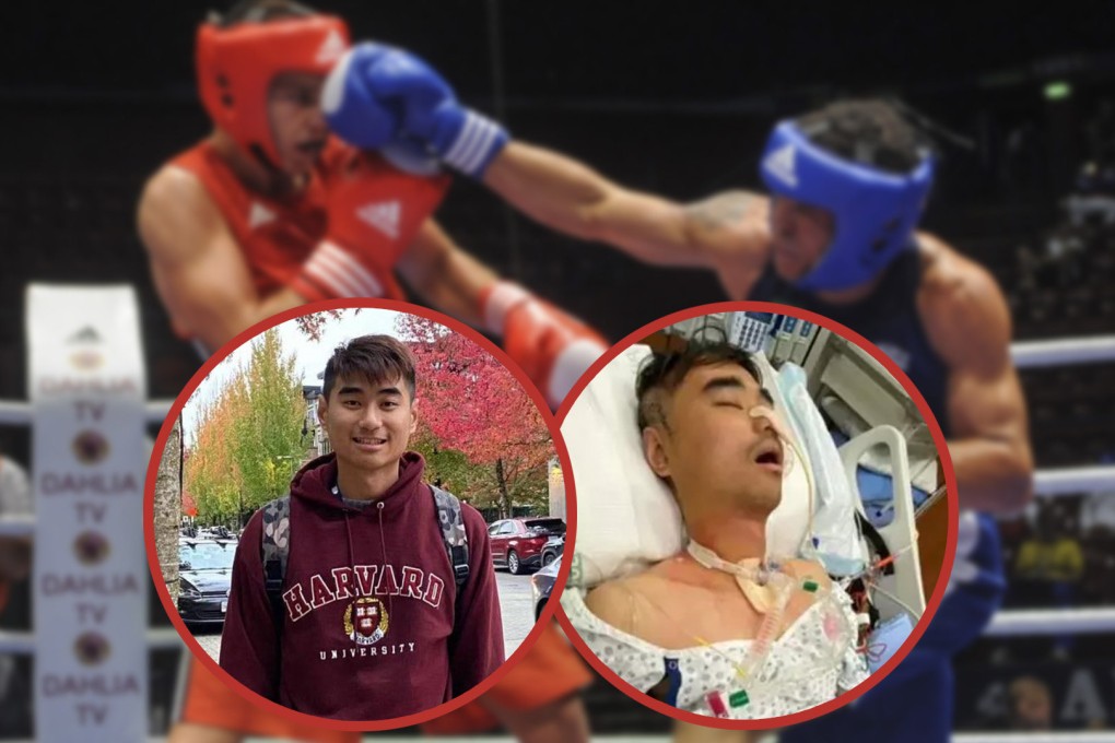 A young man from China pursuing a doctorate degree at a Canadian university suffered a brain damage after a kickboxing match. Photo: SCMP composite/Shutterstock/GoFundMe