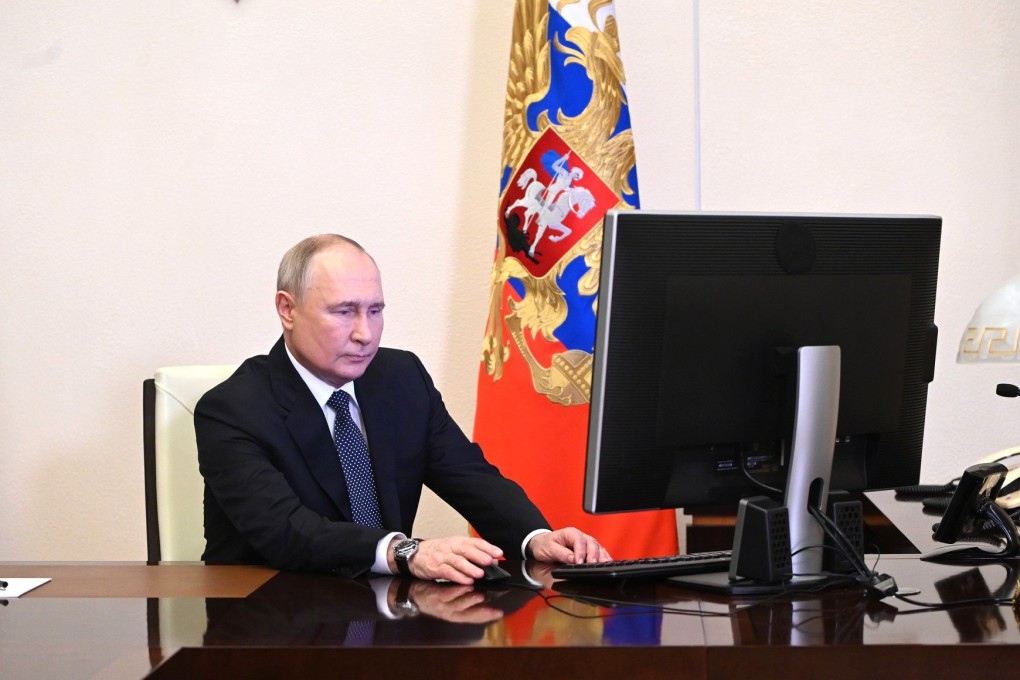 Russian President Vladimir Putin votes during Russia’s presidential election on March 15, 2024. Photo: Handout via Xinhua