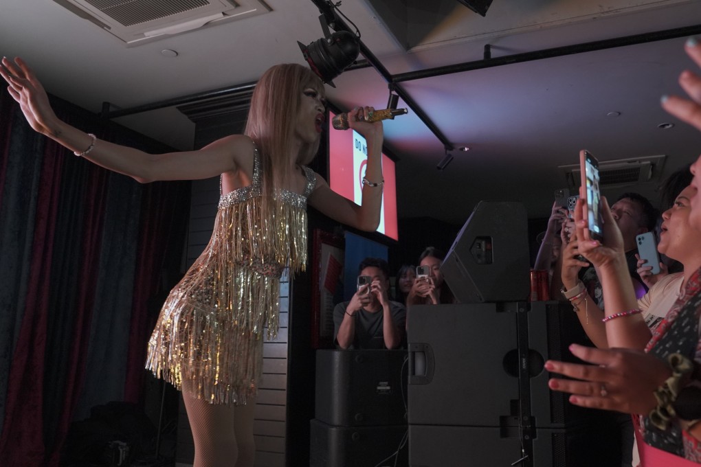 Taylor Sheesh, a Philippine drag act who impersonates American pop star Taylor Swift, performs in Singapore on March 16, 2024. Photo: SCMP