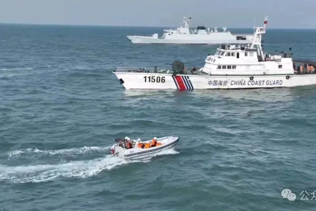 The PLA naval division in charge of the Taiwan Strait and the East China Sea said it teamed up with the  coastguard for a joint exercise but did not say where or when it took place. Photo: Eastern Theatre Command