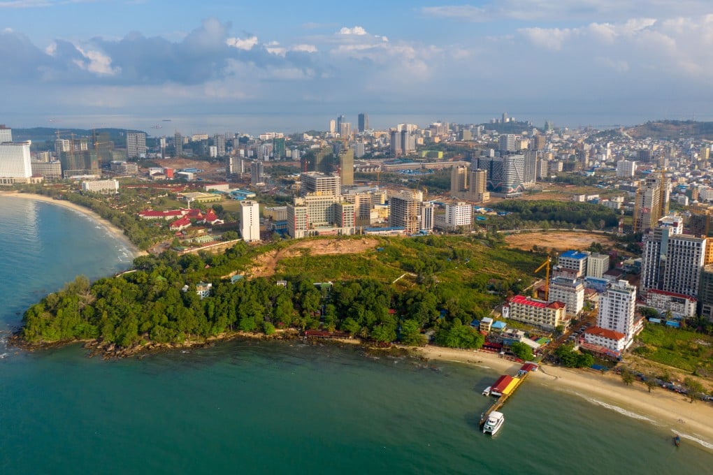 An aerial view of Sihanoukville. The city has become known as a hub for scam operations over the past few years. Photo: Shutterstock