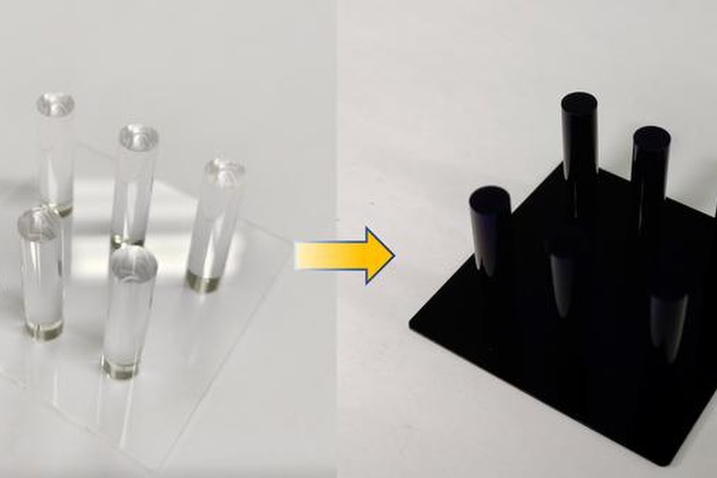 The coating can be applied to curved surfaces and magnesium alloys to trap nearly all light. Photo: Handout