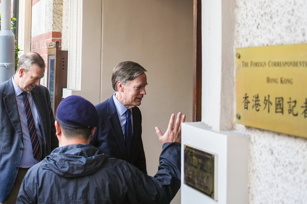 US ambassador Nicholas Burns (right) pictured with US consul general Gregory May during his recent visit to Hong Kong. Photo: Eugene Lee