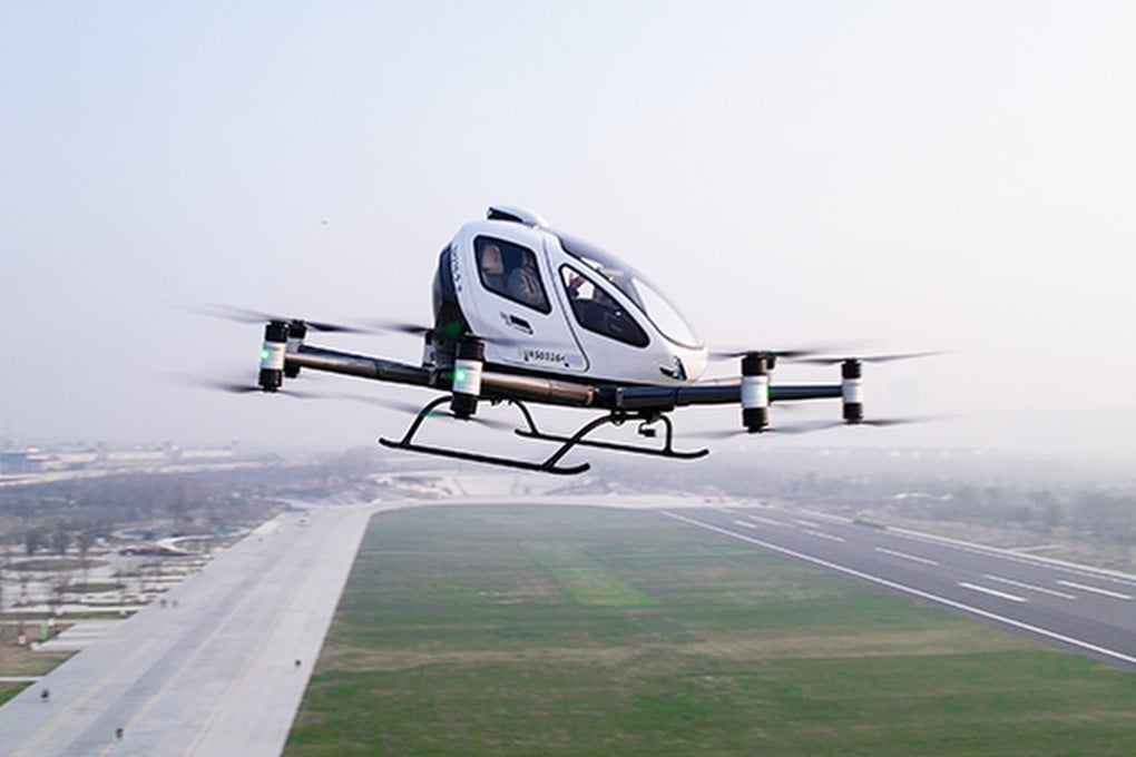 Aircraft maker EHang’s EH216-S autonomous electric vertical take-off and landing vehicle will be available in overseas markets from April 1, 2024. Photo: EHang
