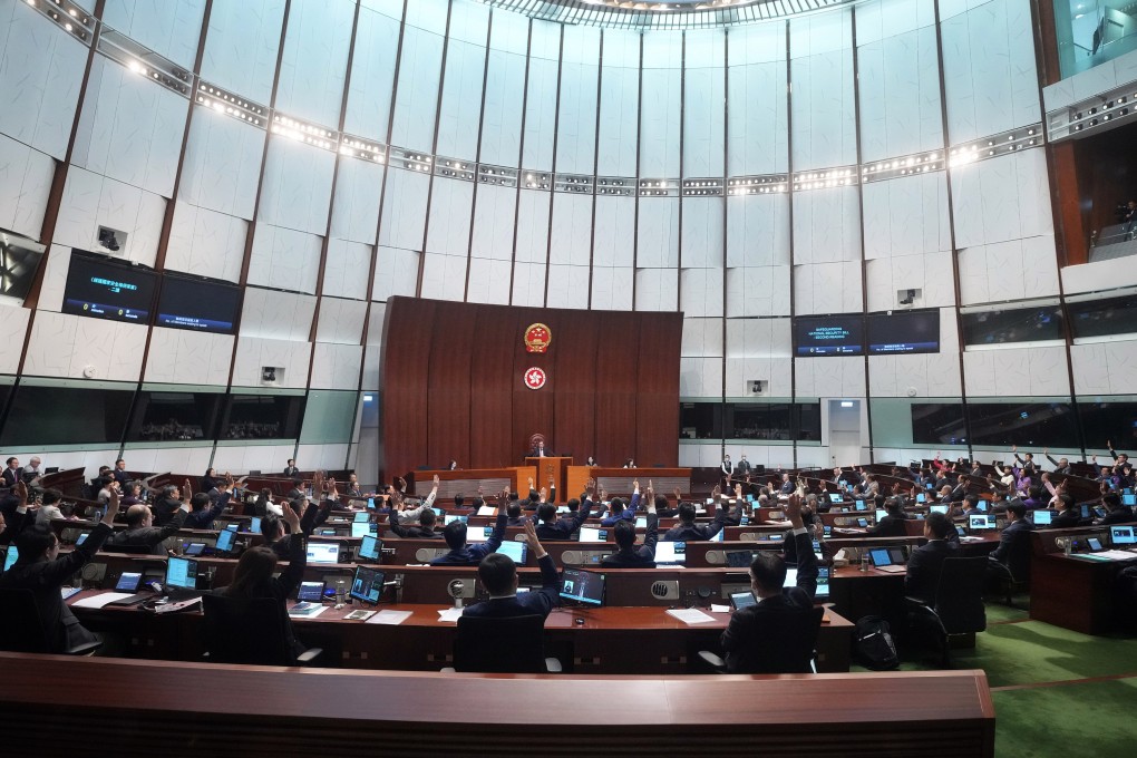 Legislators vote to back domestic national security legislation on Tuesday. Photo: Elson Li