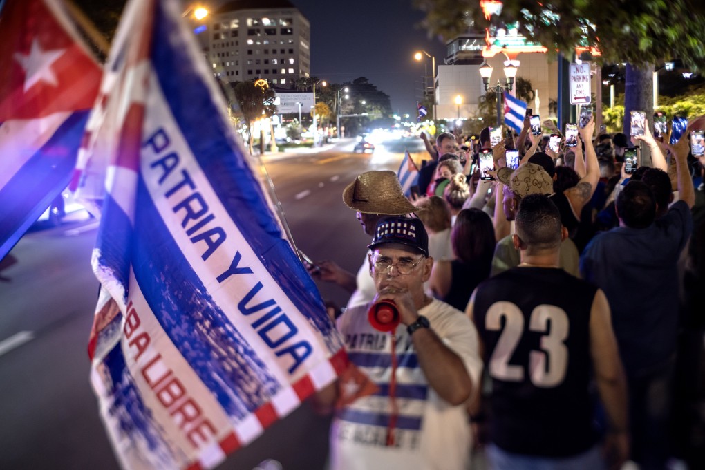 Cuban-Americans in Miami, Florida gather to support the protests of their compatriots in Cuba. Photo: EPA-EFE