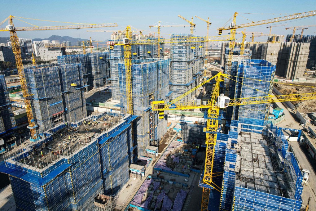 An aerial view of a residential project in Hangzhou in eastern Zhejiang province on March 15, 2024. Photo: AFP