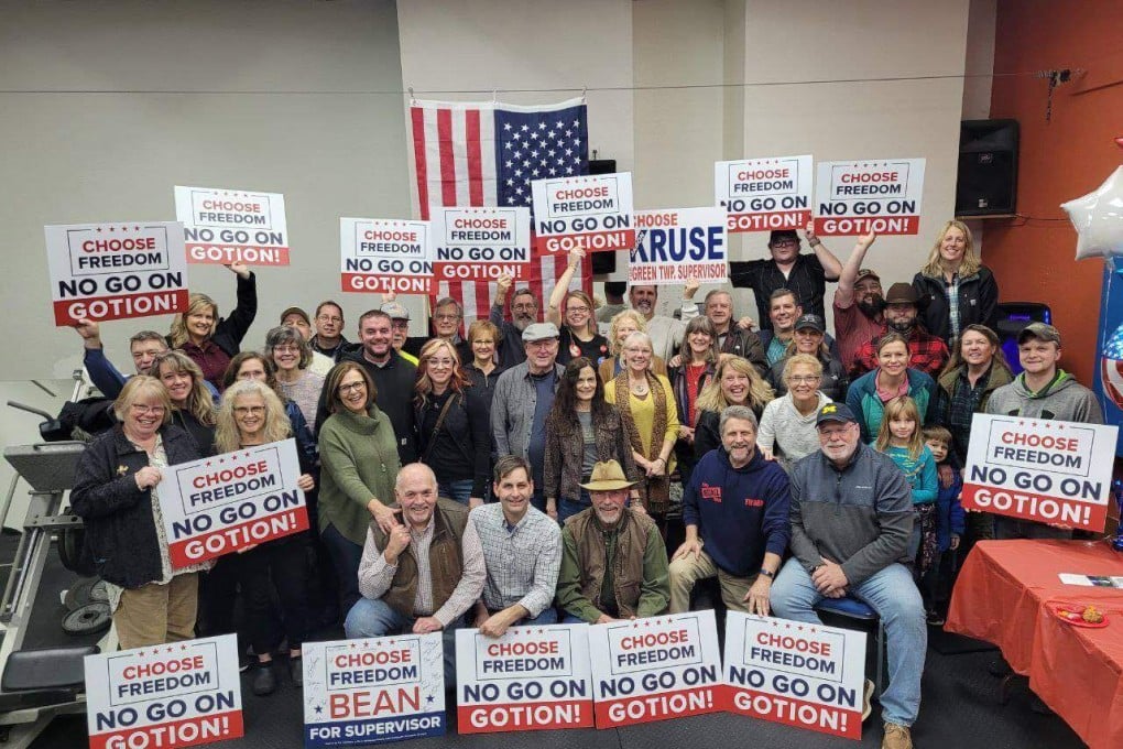 Opponents of Gotion’s project gathered in Green Charter Township in Michigan in November 2023. Photo: Facebook